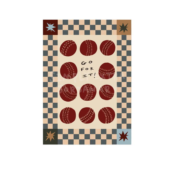 Go For It! | Cricket Print | UNFRAMED