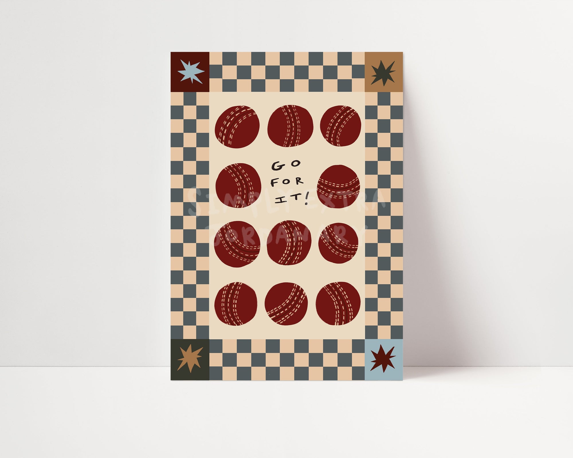 Go For It! | Cricket Print | UNFRAMED