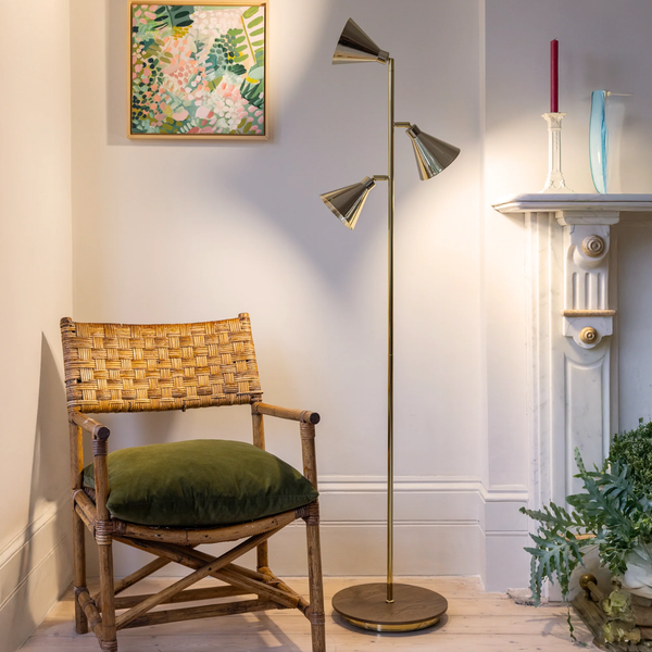 Brass Cone Floor Lamp
