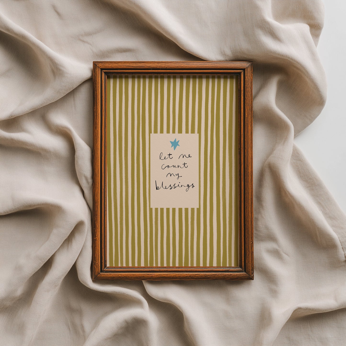 Let Me Count My Blessings | Striped Print | UNFRAMED