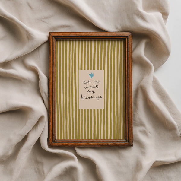 Let Me Count My Blessings | Striped Print | UNFRAMED