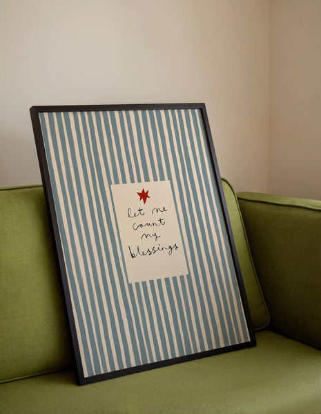 Let Me Count My Blessings | Striped Print | UNFRAMED