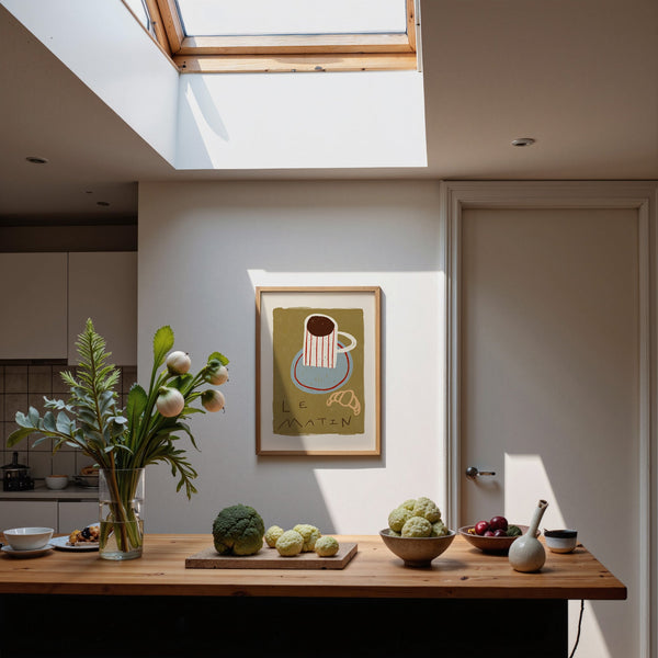 Le Matin | Coffee Croissant Print | UNFRAMED