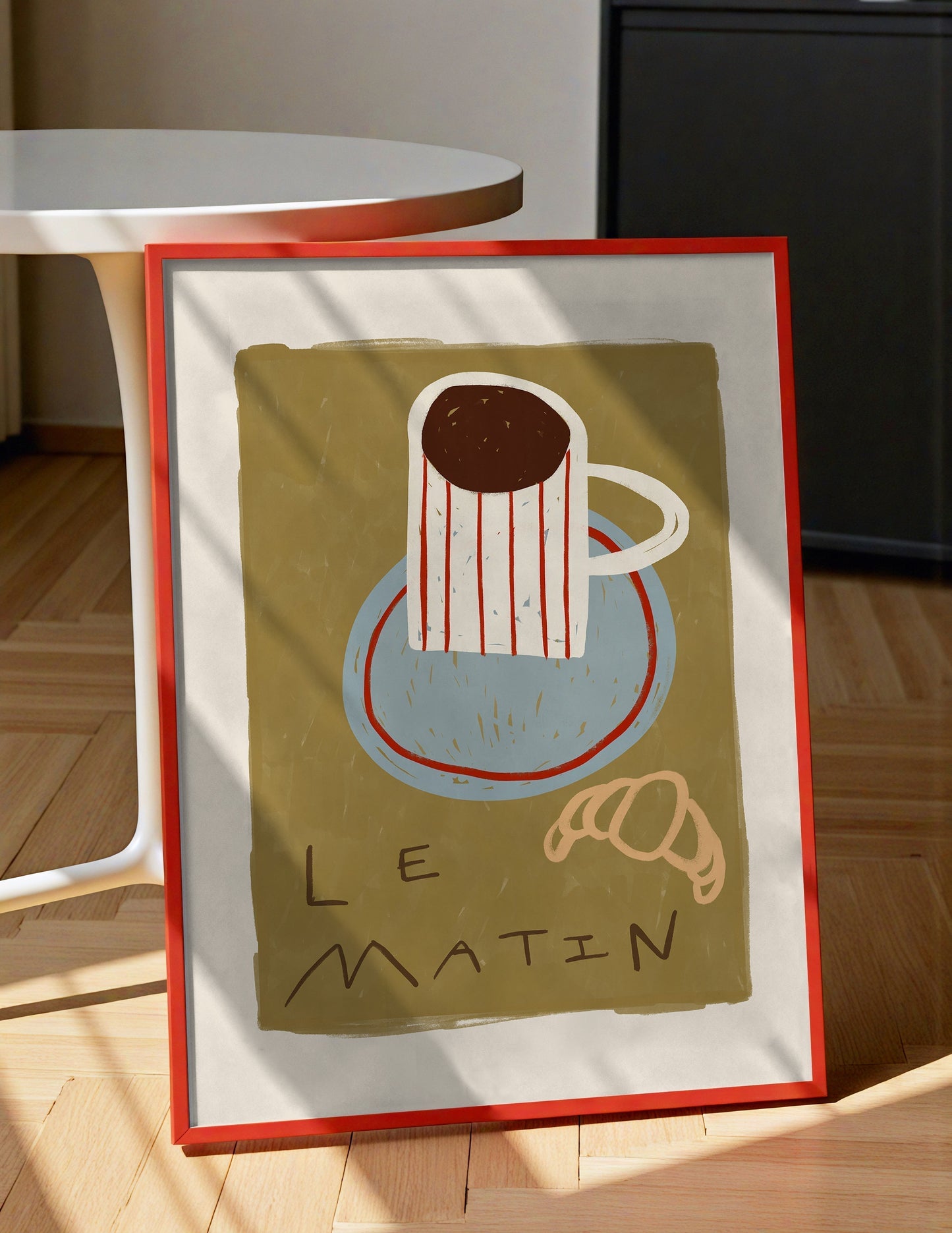 Le Matin | Coffee Croissant Print | UNFRAMED