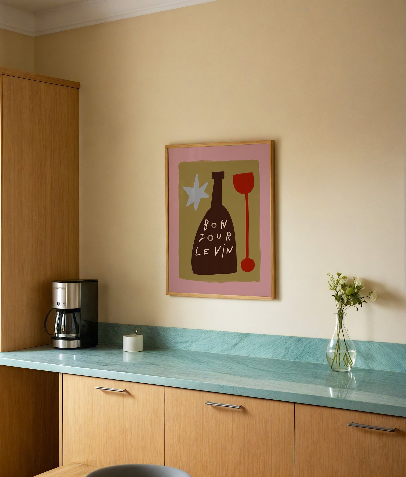 Bonjour Le Vin | Wine Print | UNFRAMED