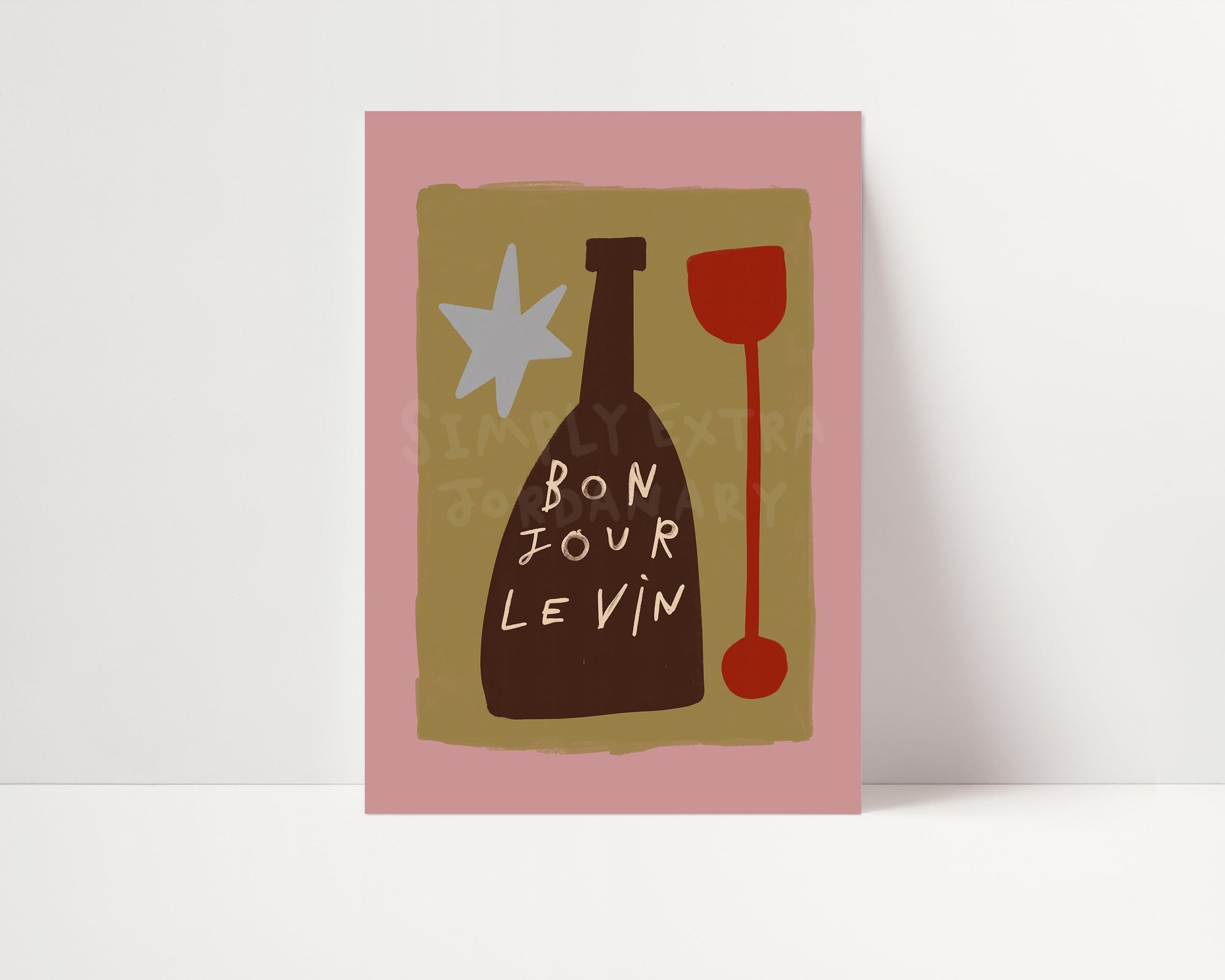 Bonjour Le Vin | Wine Print | UNFRAMED