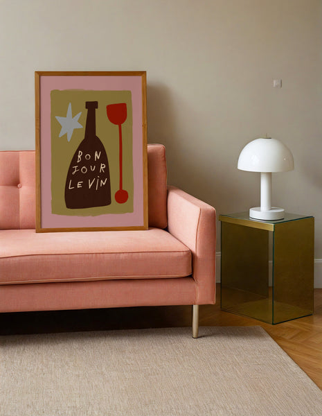 Bonjour Le Vin | Wine Print | UNFRAMED