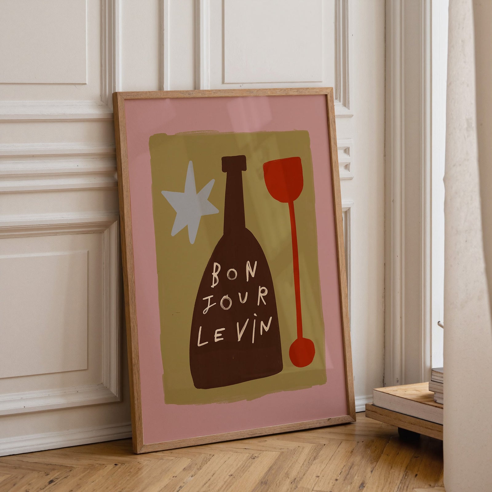 Bonjour Le Vin | Wine Print | UNFRAMED