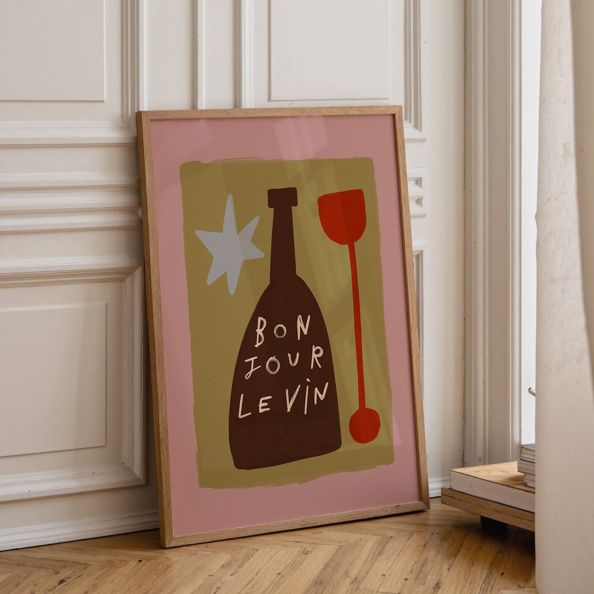 Bonjour Le Vin | Wine Print | UNFRAMED