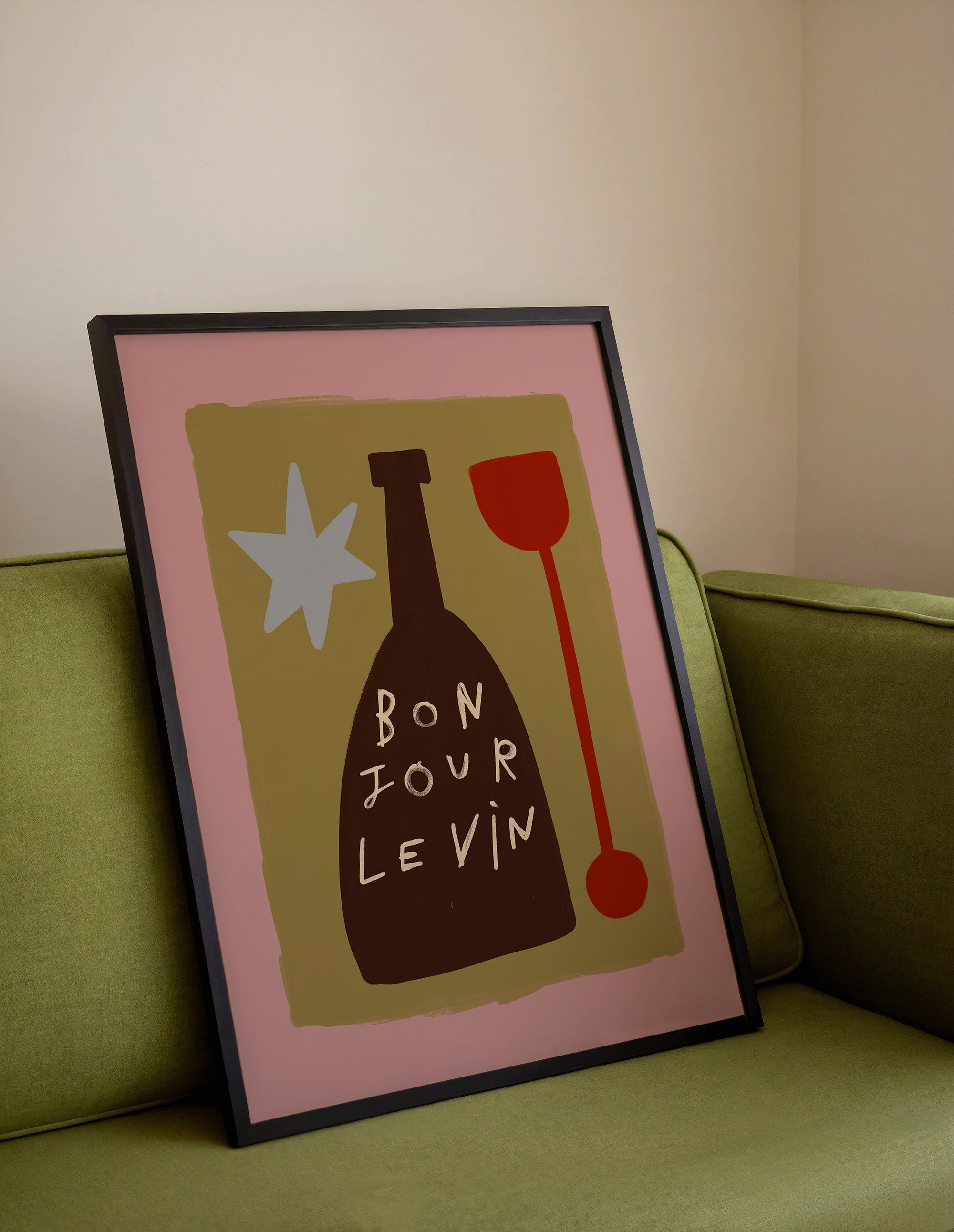 Bonjour Le Vin | Wine Print | UNFRAMED