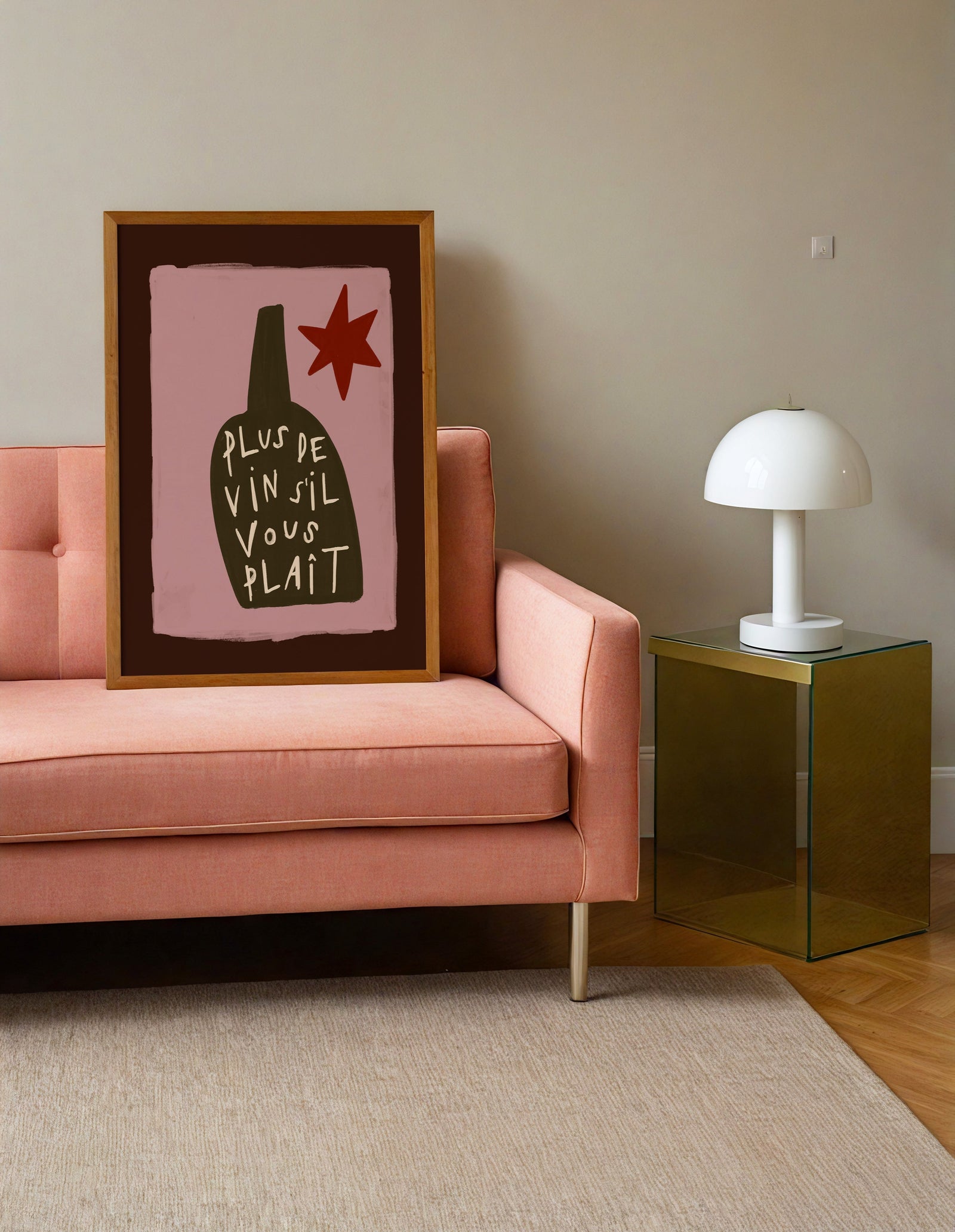 Plus De Vin S'il Vous Plait | Wine Print | UNFRAMED