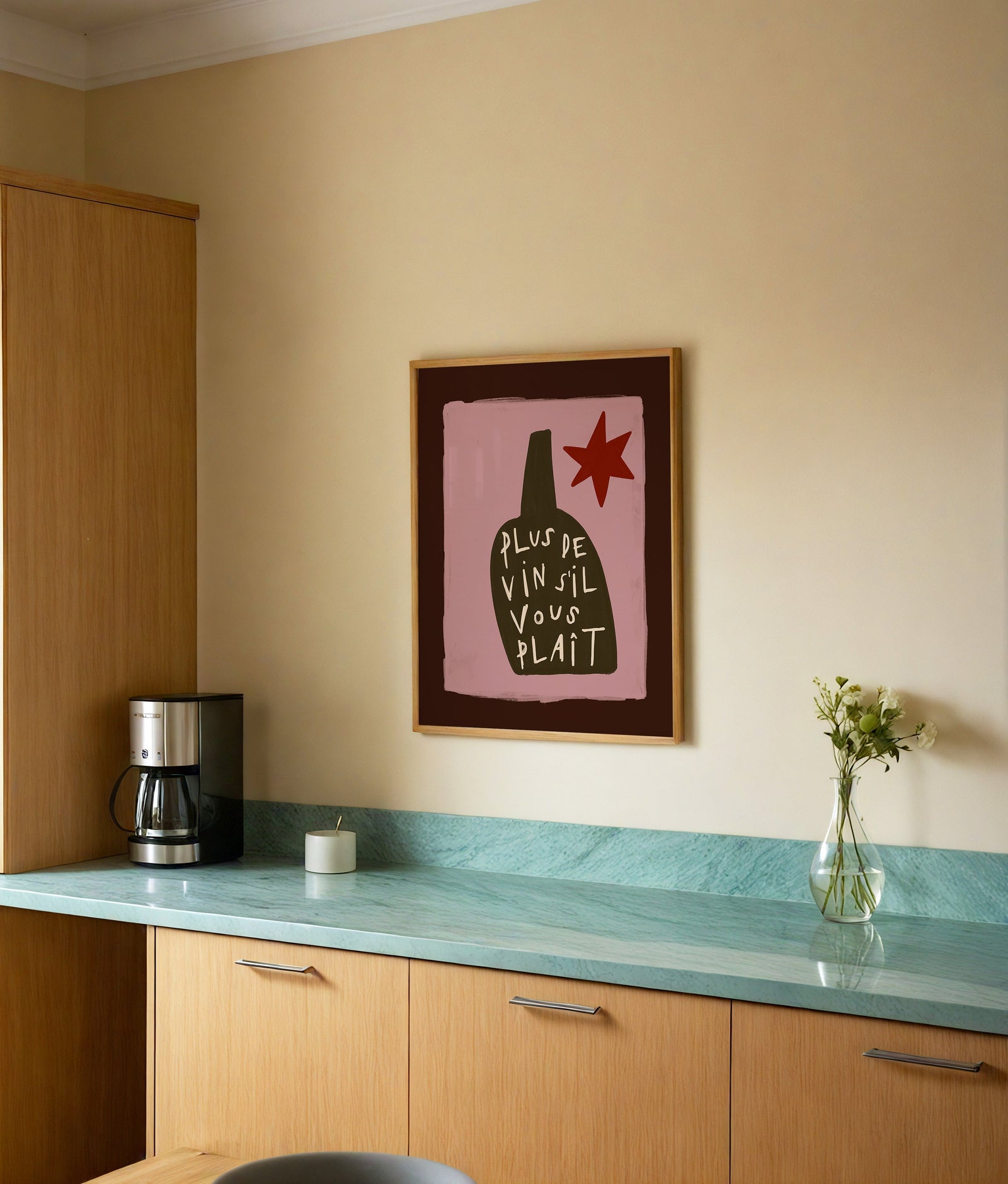 Plus De Vin S'il Vous Plait | Wine Print | UNFRAMED