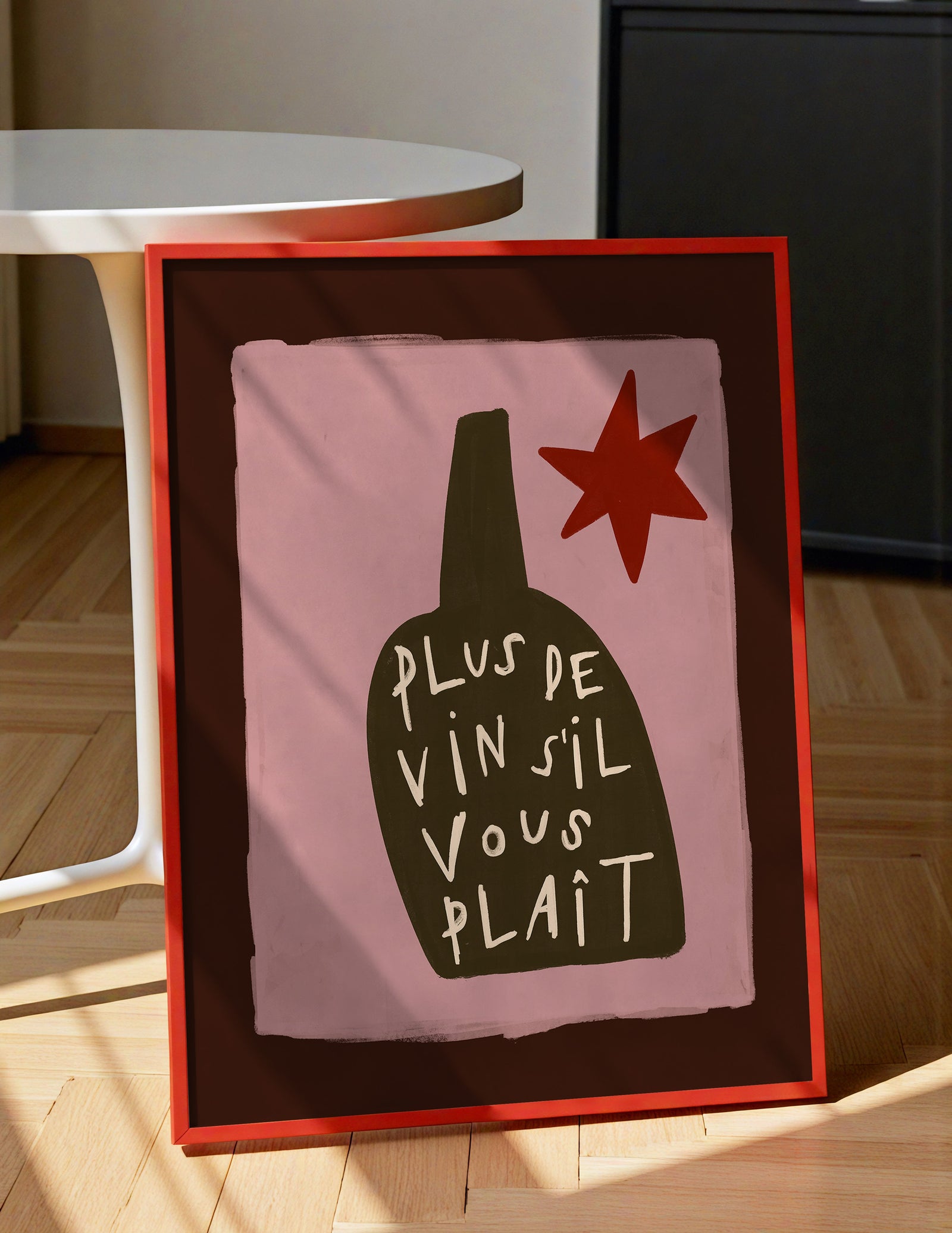 Plus De Vin S'il Vous Plait | Wine Print | UNFRAMED