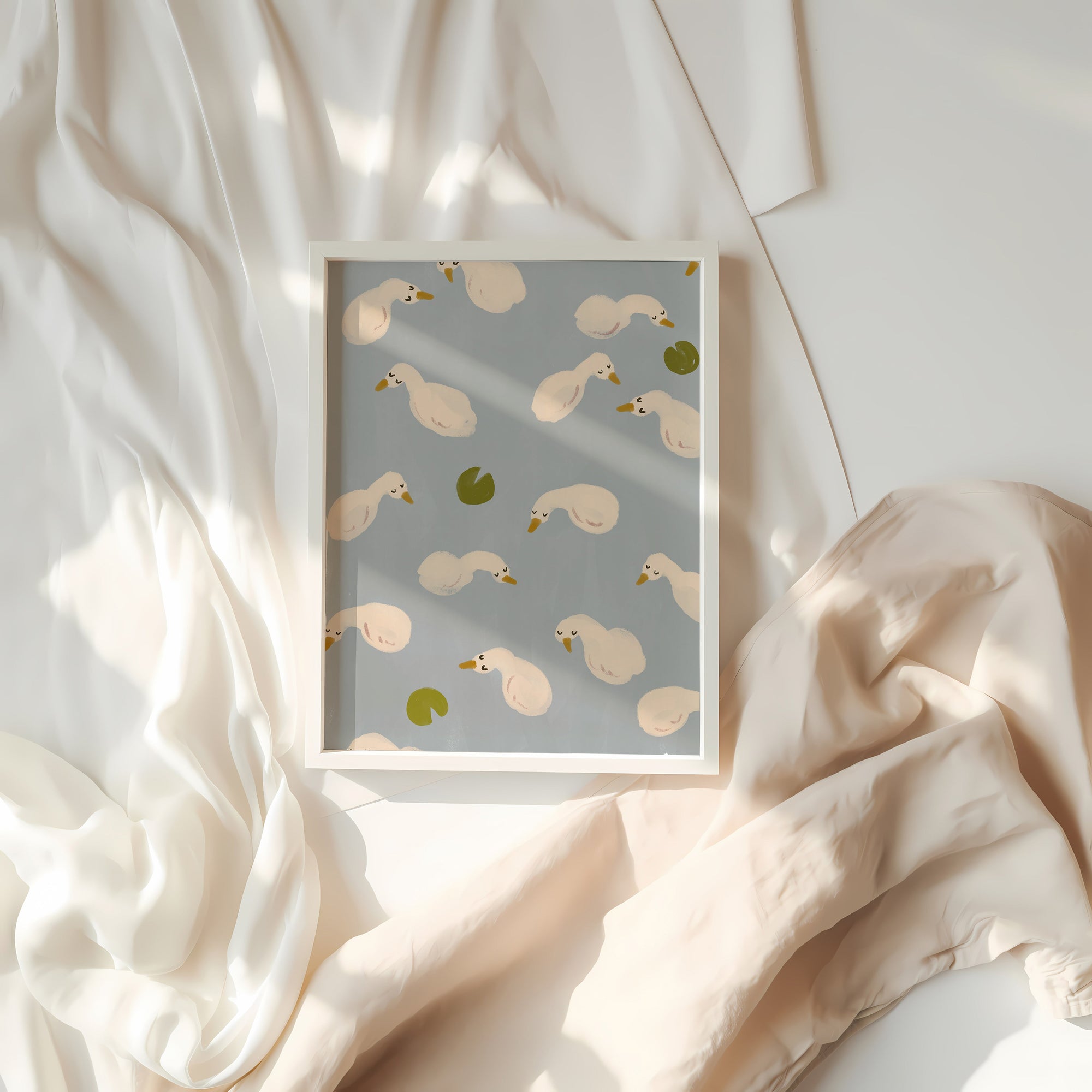 Swan Pond | Nursery Print | UNFRAMED