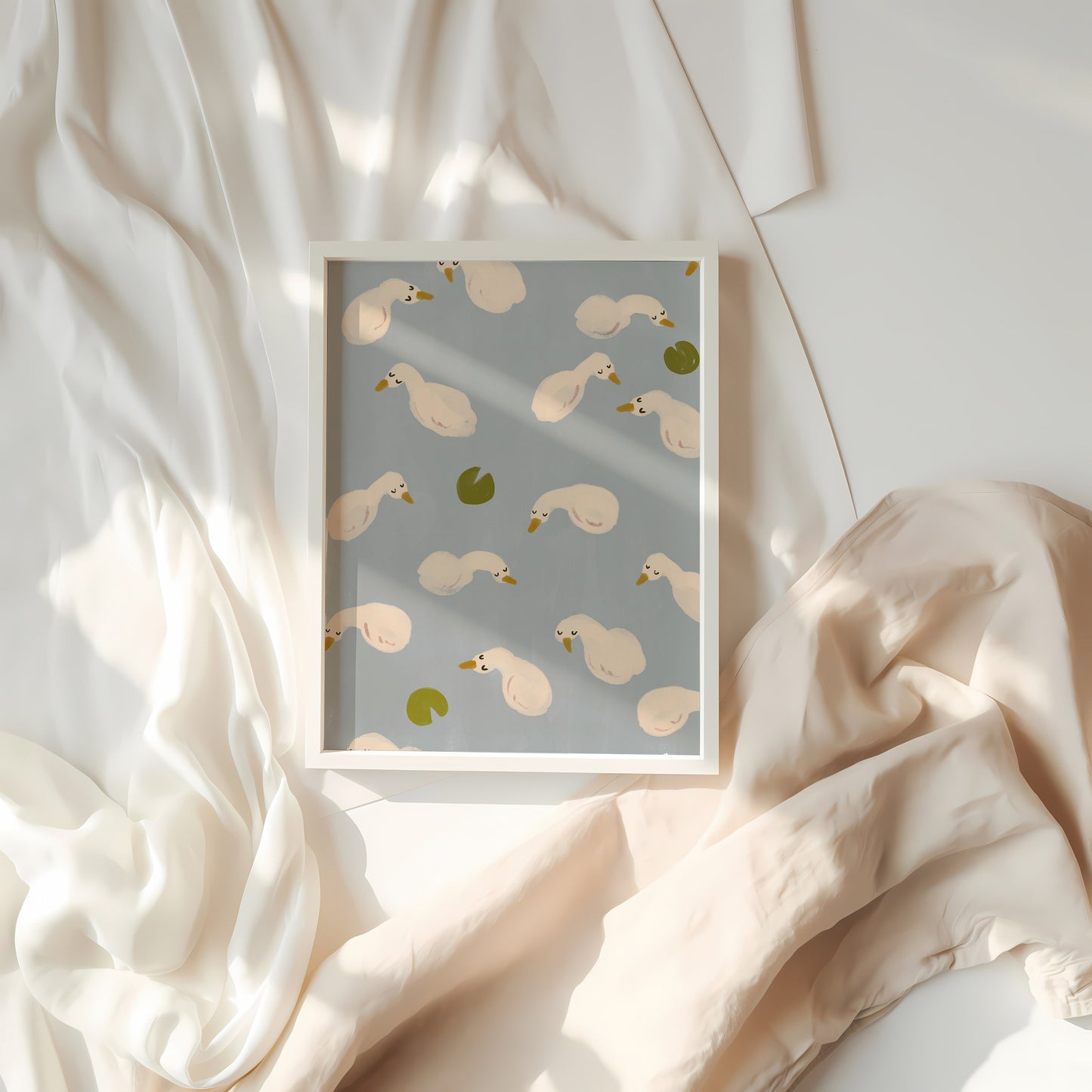 Swan Pond | Nursery Print | UNFRAMED