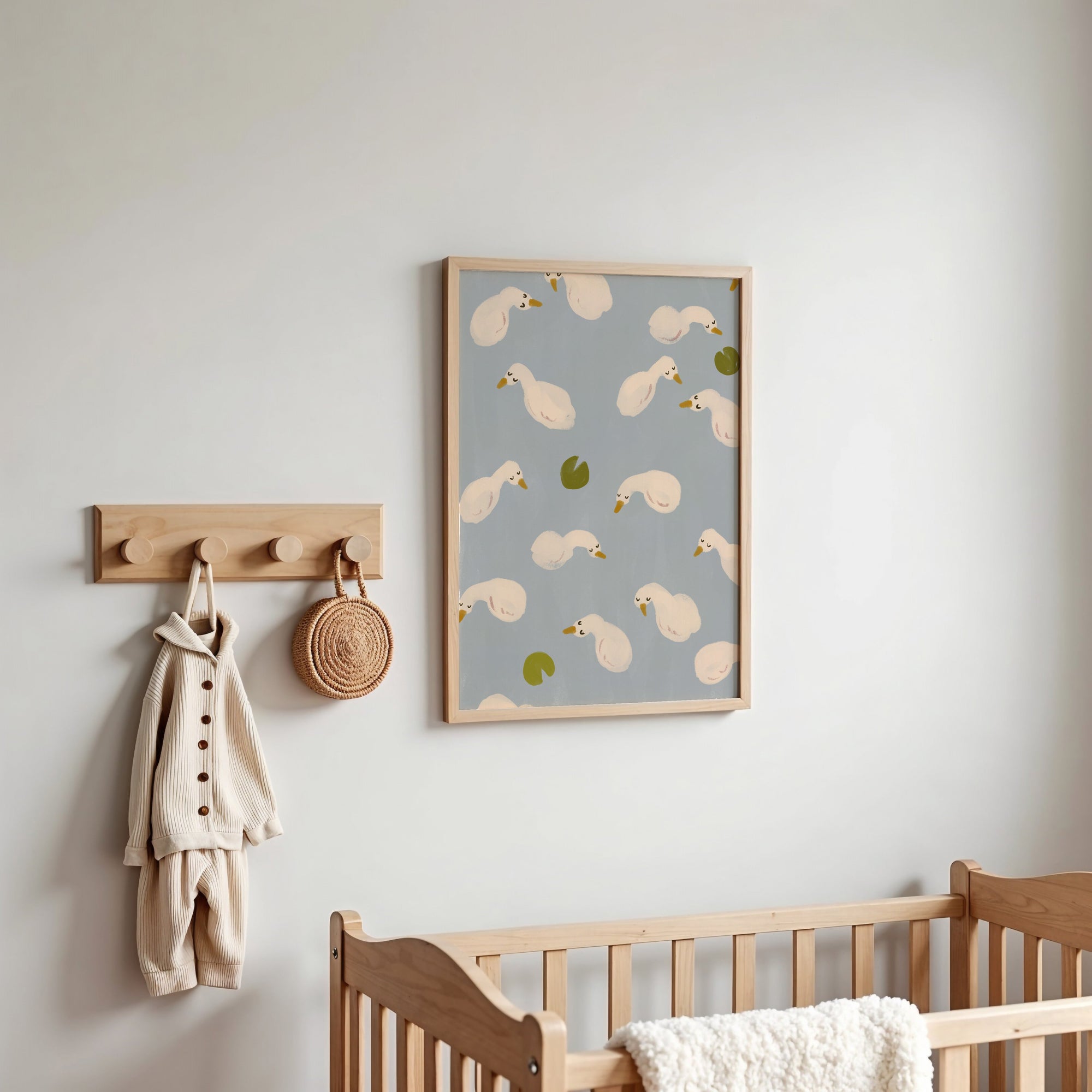 Swan Pond | Nursery Print | UNFRAMED