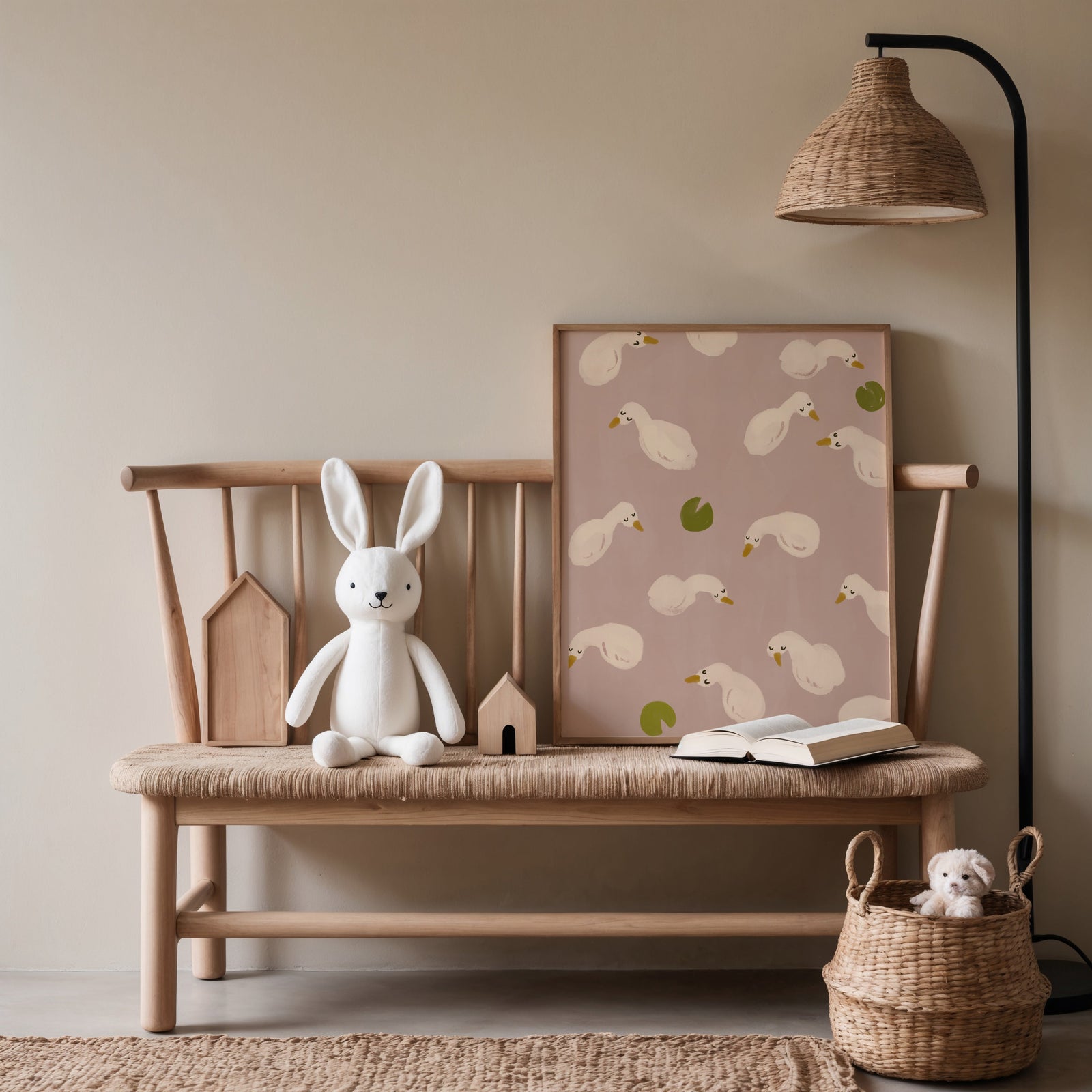 Swan Pond | Nursery Print | UNFRAMED