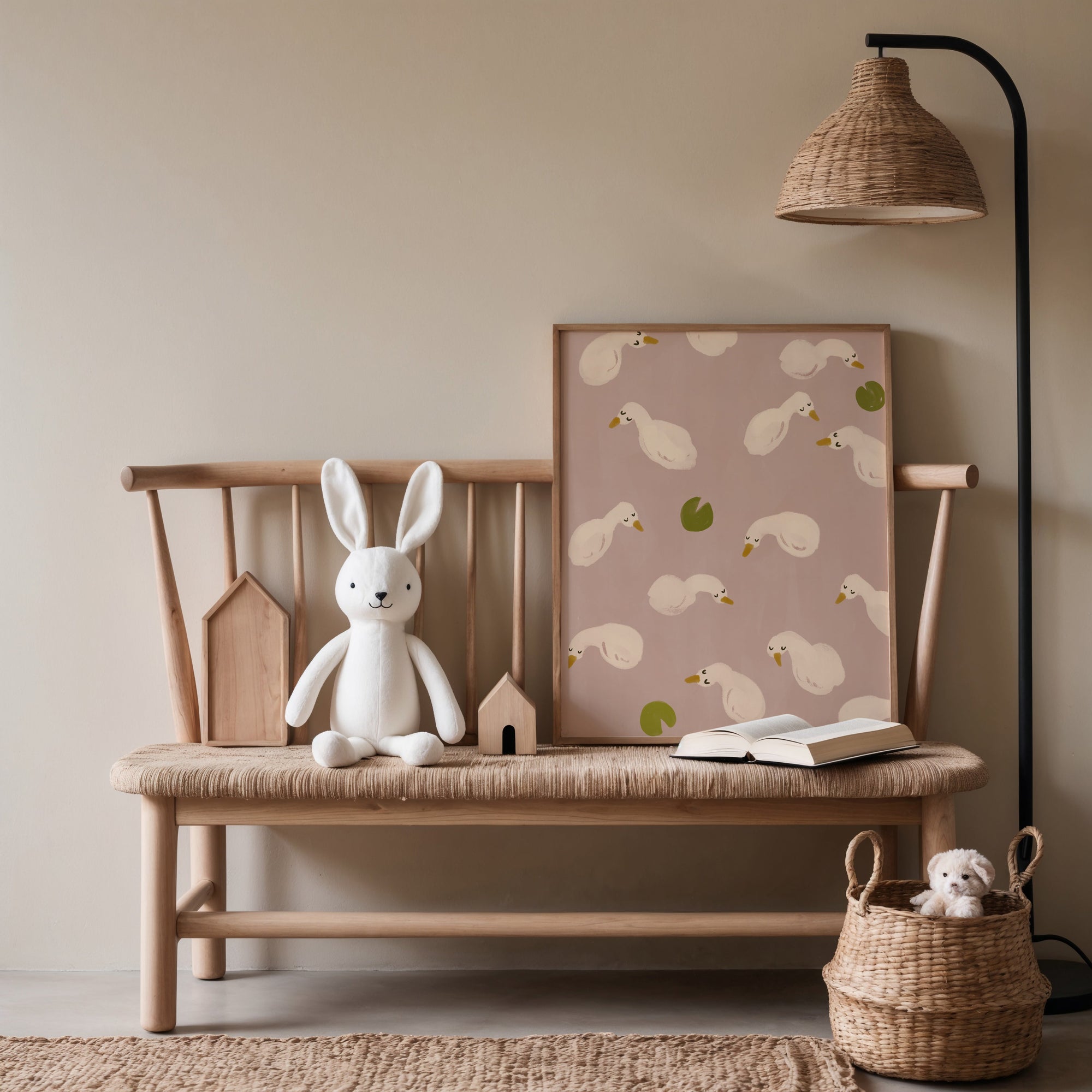 Swan Pond | Nursery Print | UNFRAMED