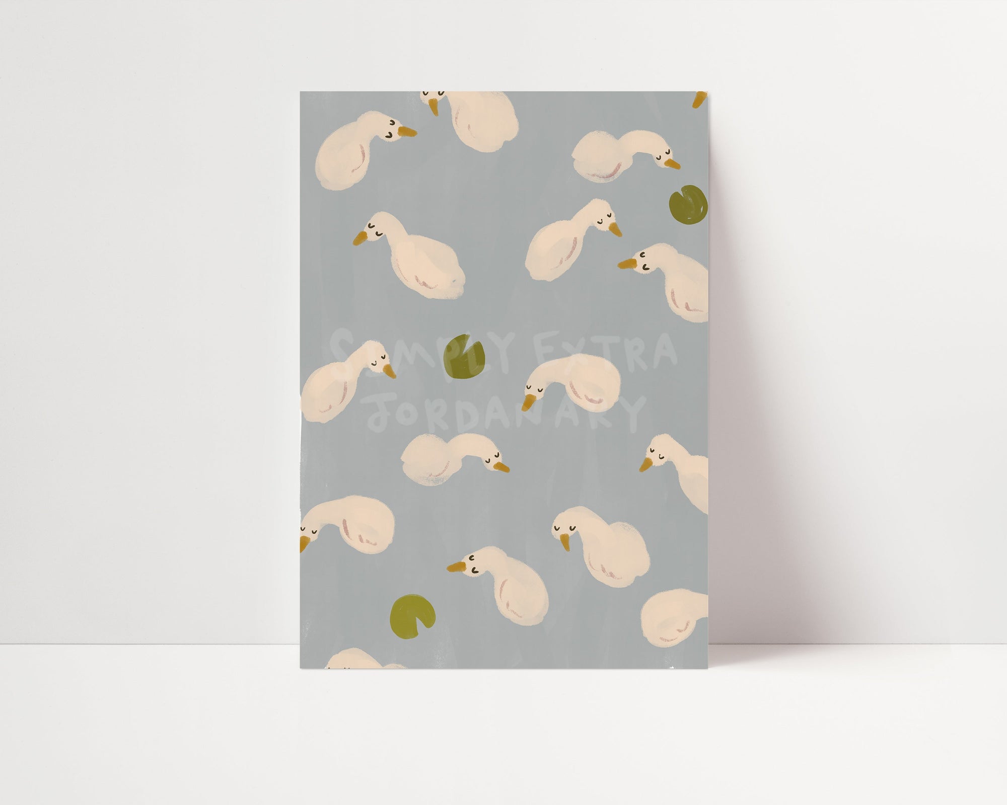 Swan Pond | Nursery Print | UNFRAMED