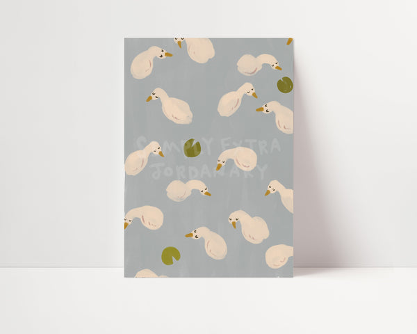 Swan Pond | Nursery Print | UNFRAMED