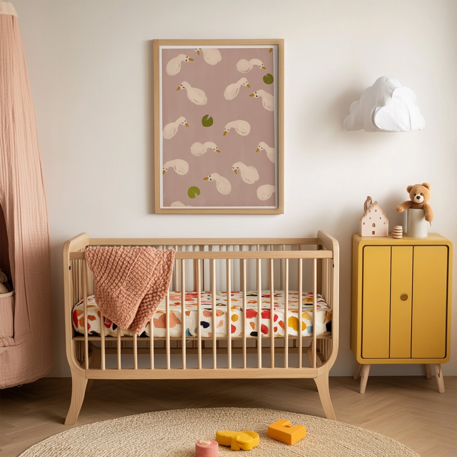 Swan Pond | Nursery Print | UNFRAMED