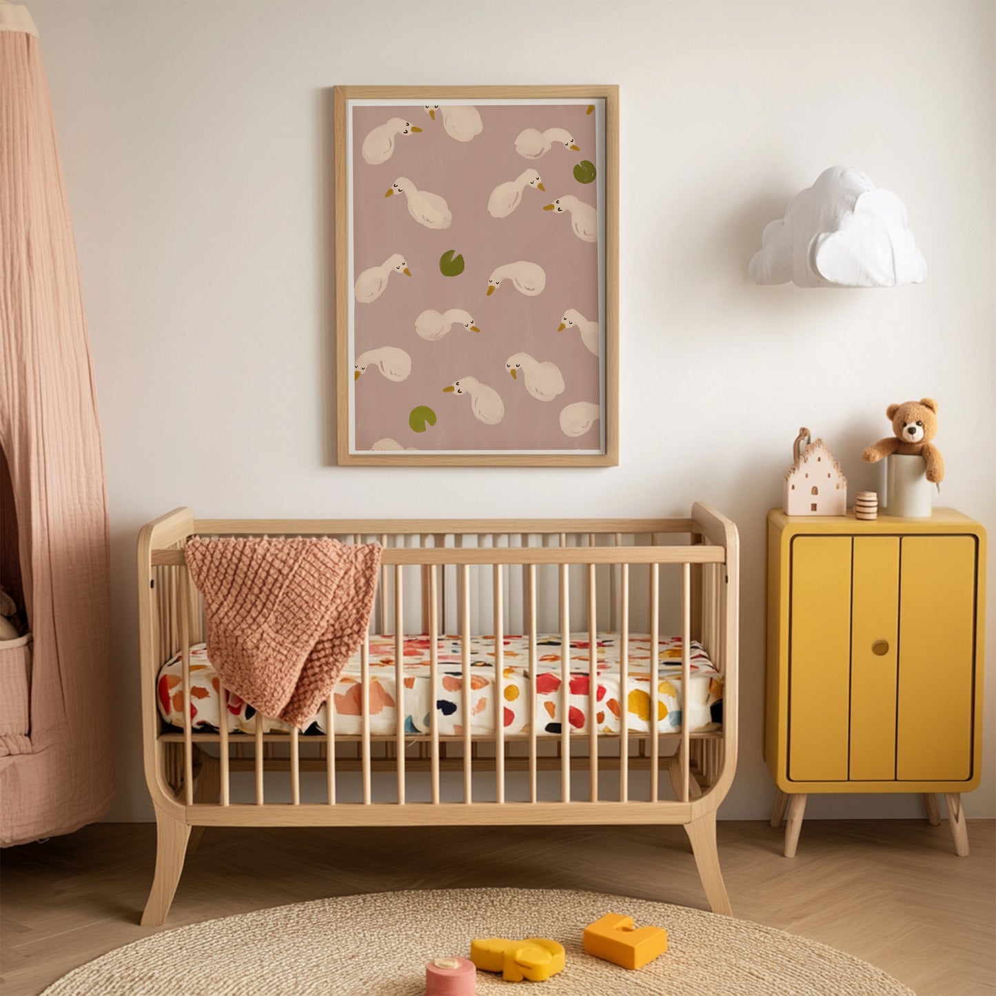 Swan Pond | Nursery Print | UNFRAMED
