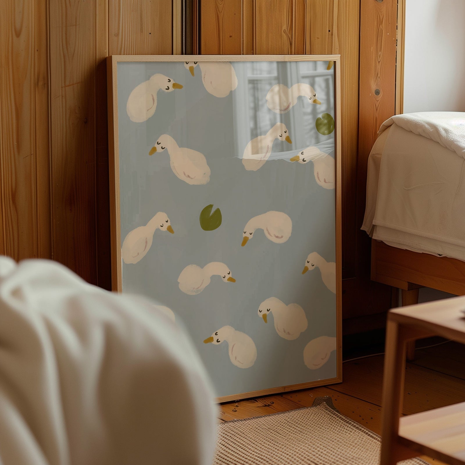 Swan Pond | Nursery Print | UNFRAMED