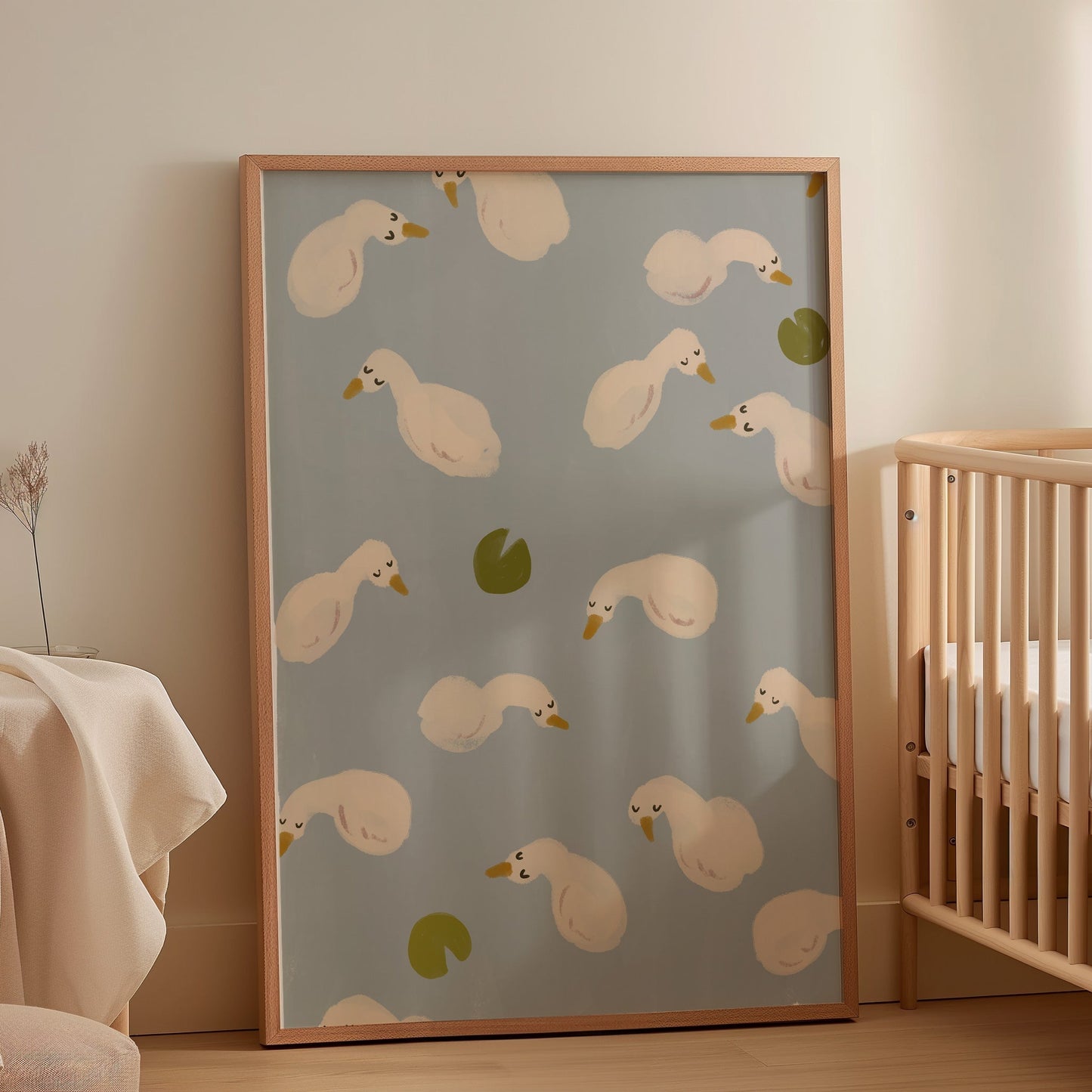 Swan Pond | Nursery Print | UNFRAMED