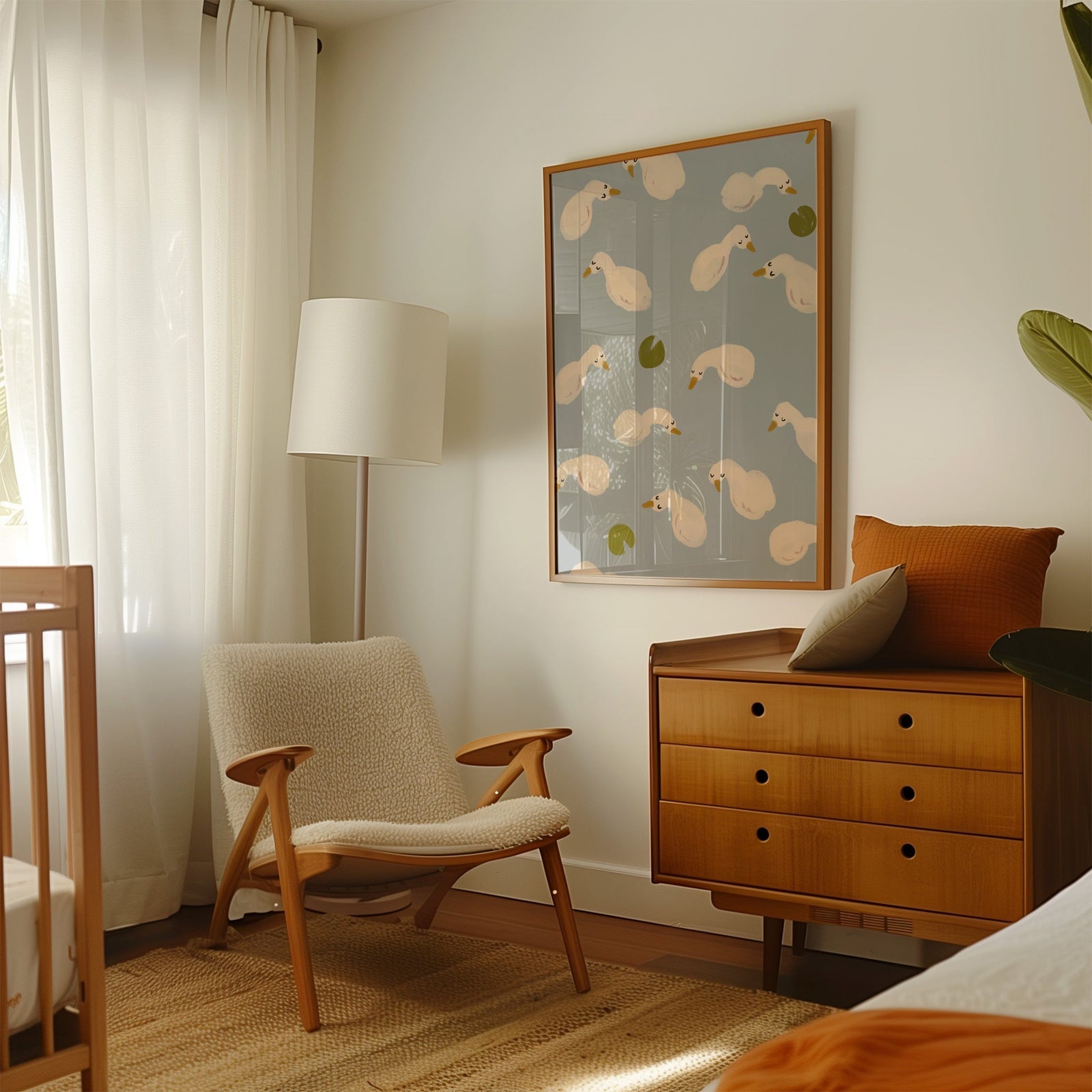 Swan Pond | Nursery Print | UNFRAMED