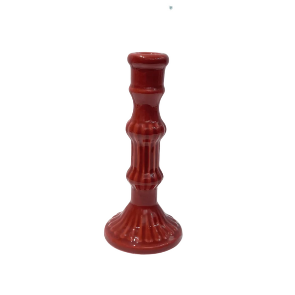 Heritage Ceramic Candle Holder – Burgundy