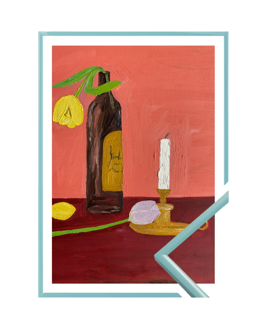 Candles, Wine and Flowers Fine Art Print