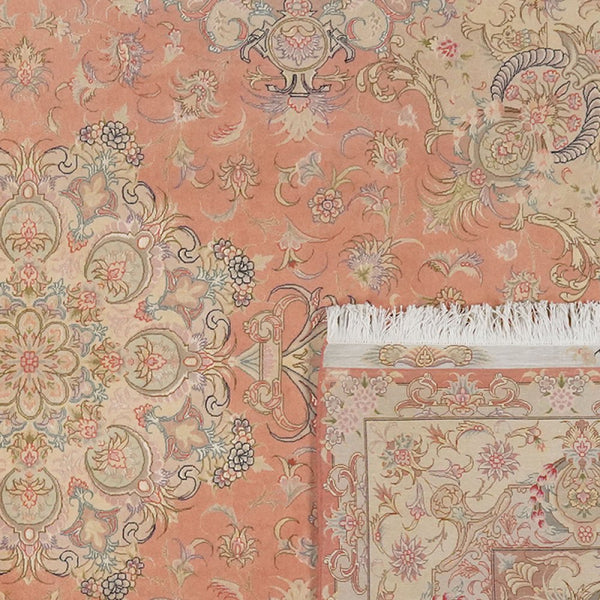 Tabriz 50 Raj — Hand-knotted, 204x303 cm, Orange, 100% Virgin Wool | View 6