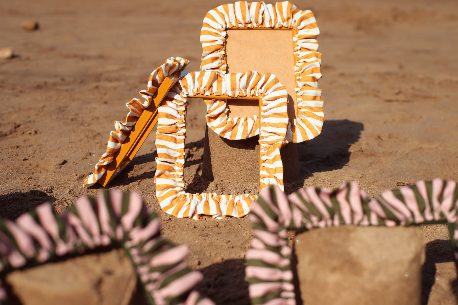 A3 Mustard Stripe Ruffle Frame
