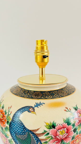 Antique Japanese Peacock Lamp