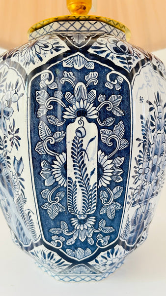 Large Antique Royal Delft Lamp