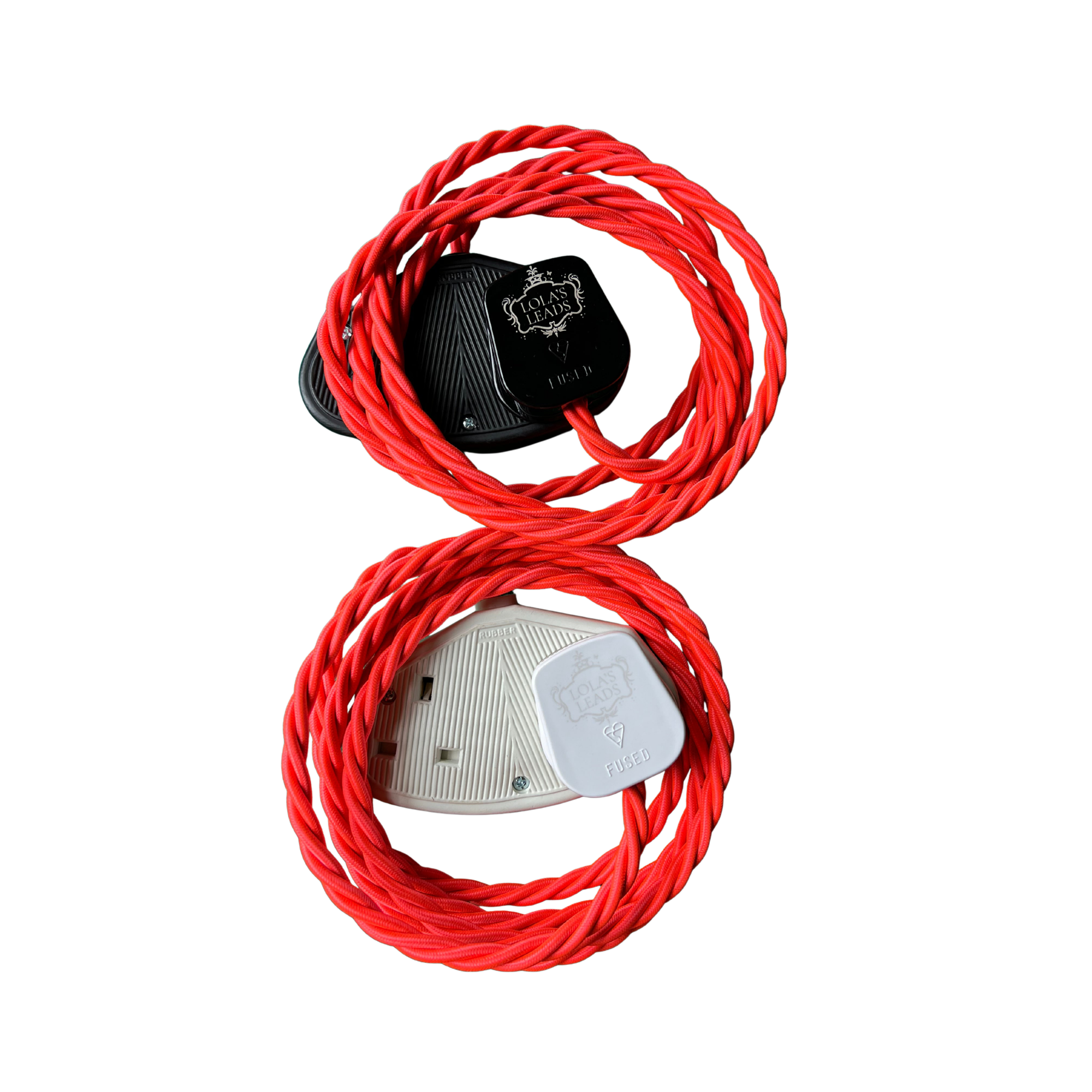 Luminous Coral - Lola's Leads Fabric Extension Cable
