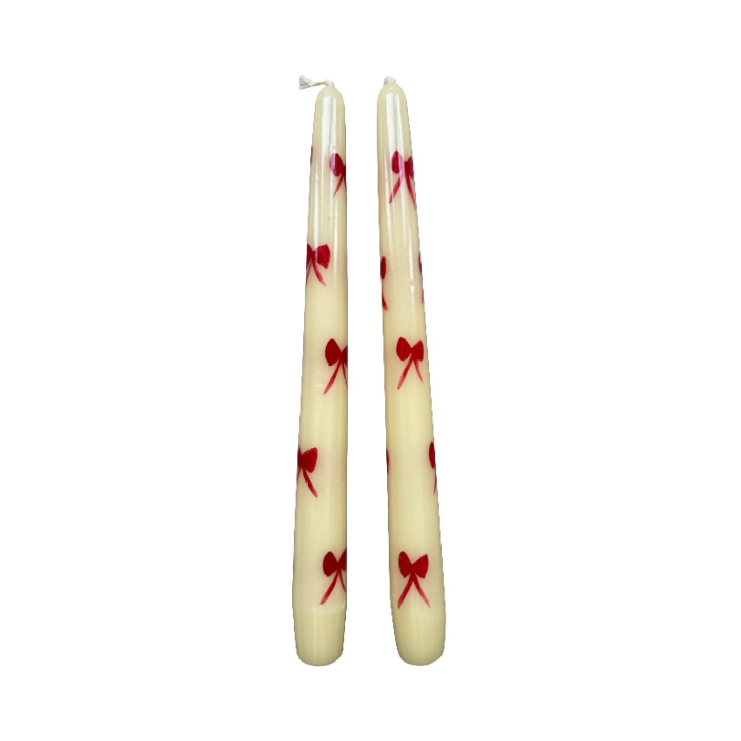 Set Of 2 Christmas Bow Candles