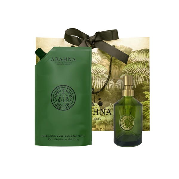 Glass Hand Wash Bottle Refill Set - White Grapefruit & May Chang