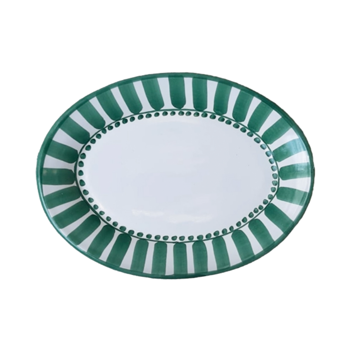Oval Serving Platter Sole 38 cm Stripe Green