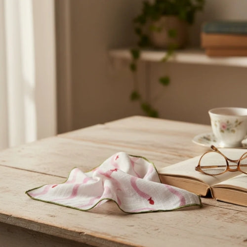 Slub Cotton Fin & Flow Kerchief | Block-Printed Cotton