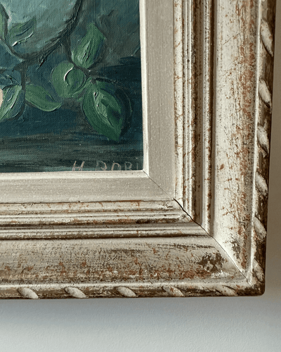 oil painting, floral painting, antique floral painting, vintage french artwork, vintage art, antique oil painting, antique artwork, white wash antique frame