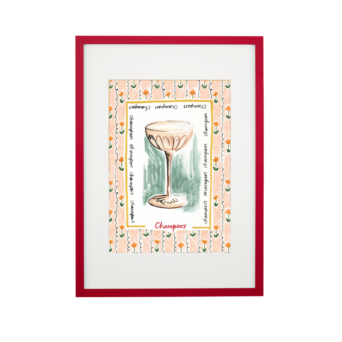 Champers, Champagne Art Print