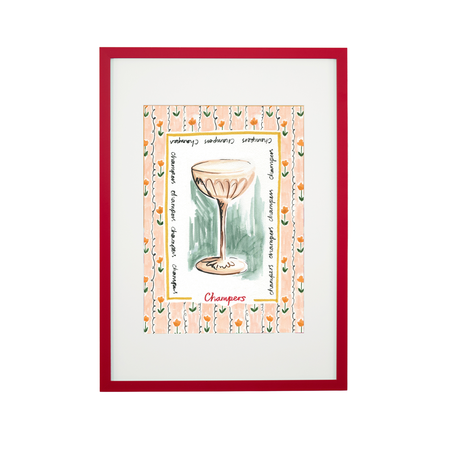 Champers, Champagne Art Print