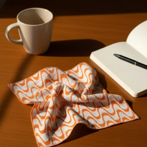 Orange Cheery Chits Kerchief Handkerchief | Block Print