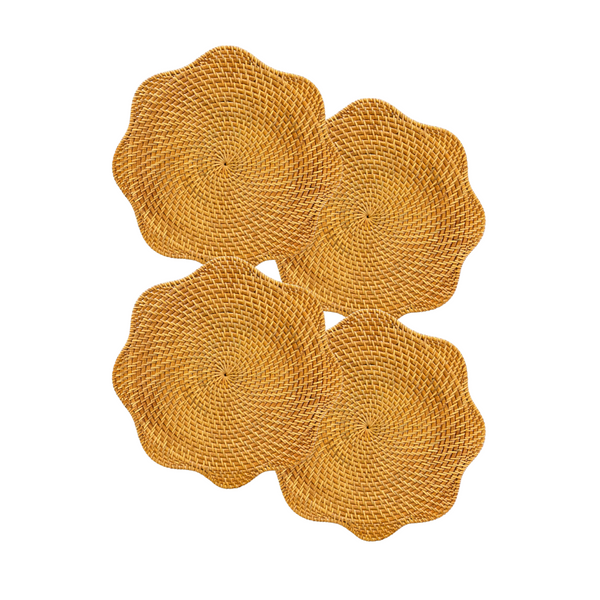Natural rattan Charger Plate - Scallop