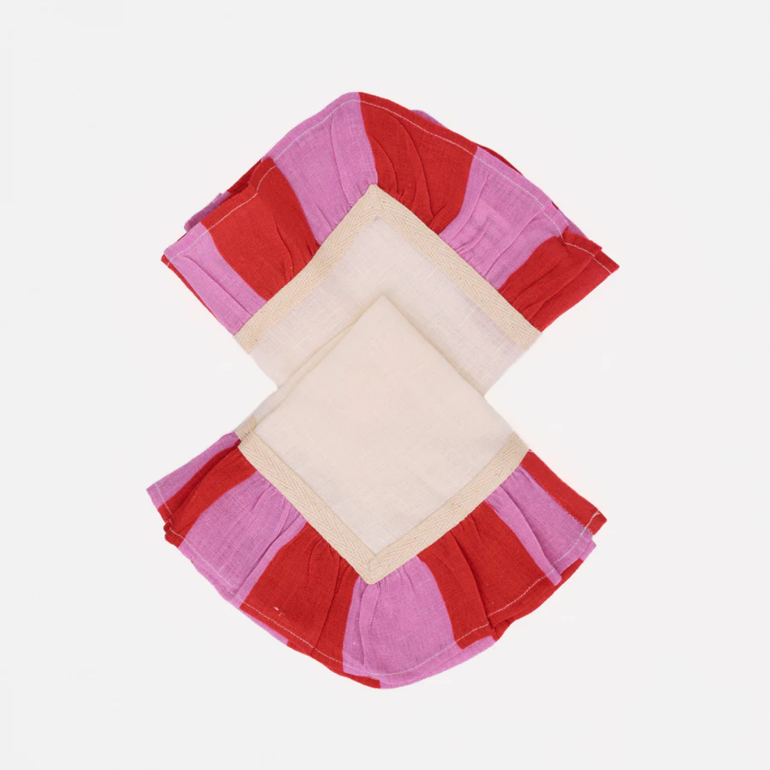 Cerise & Fuchsia Wide Stripe - Set of 2 Napkins