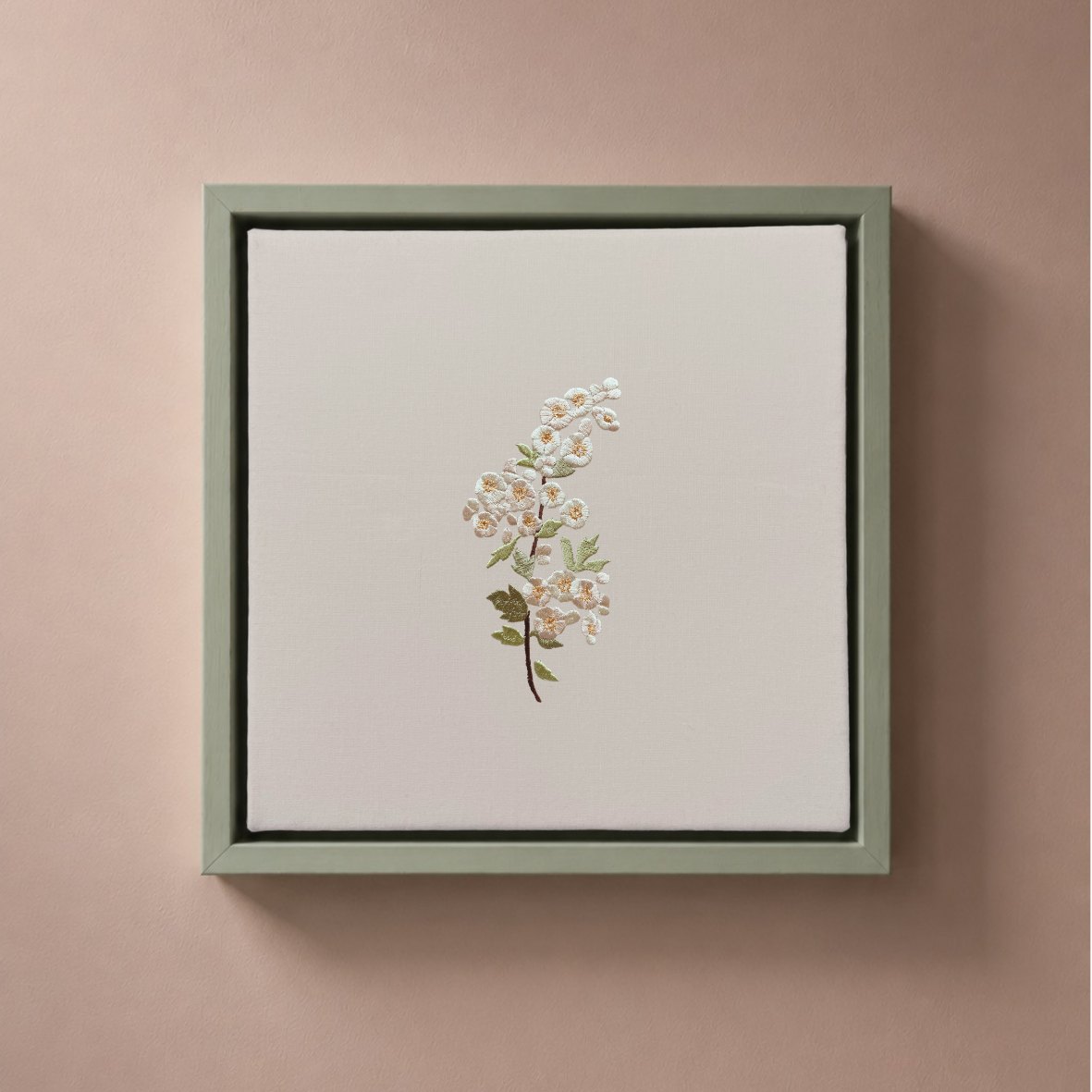 Personalised Birth Flower Embroidered Canvas