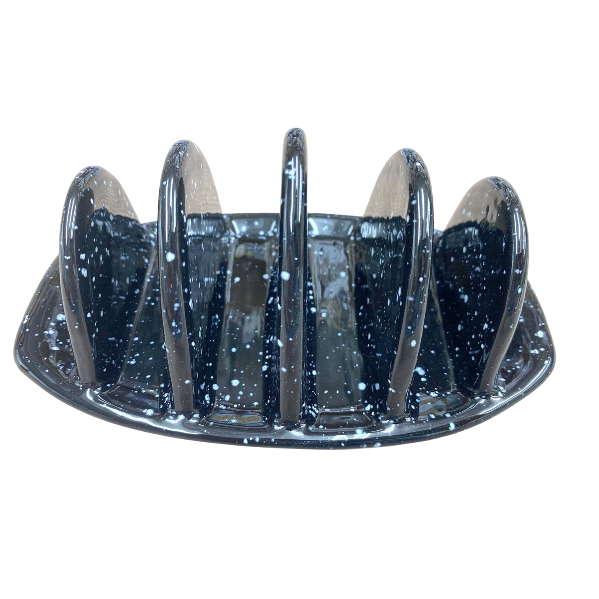 Toast Rack with Speckled Black Glaze