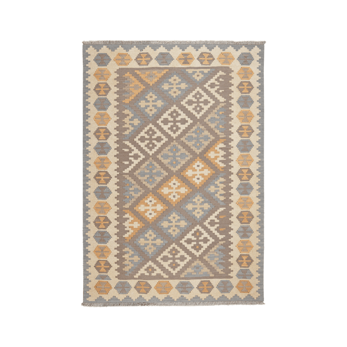 Kelim Gashgai Handwoven – Grey, 178 x 122cm
