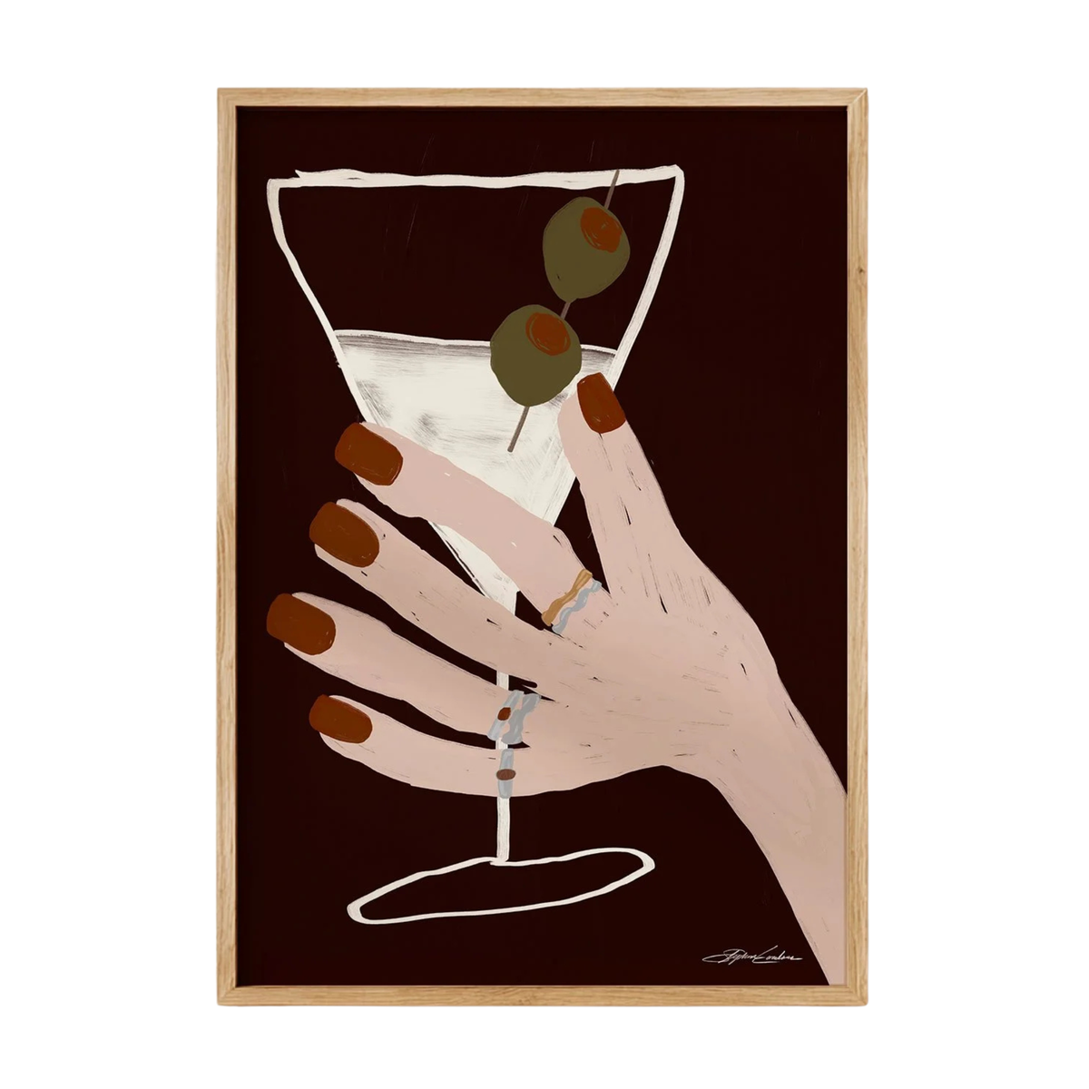 Hand Holding Martini Print